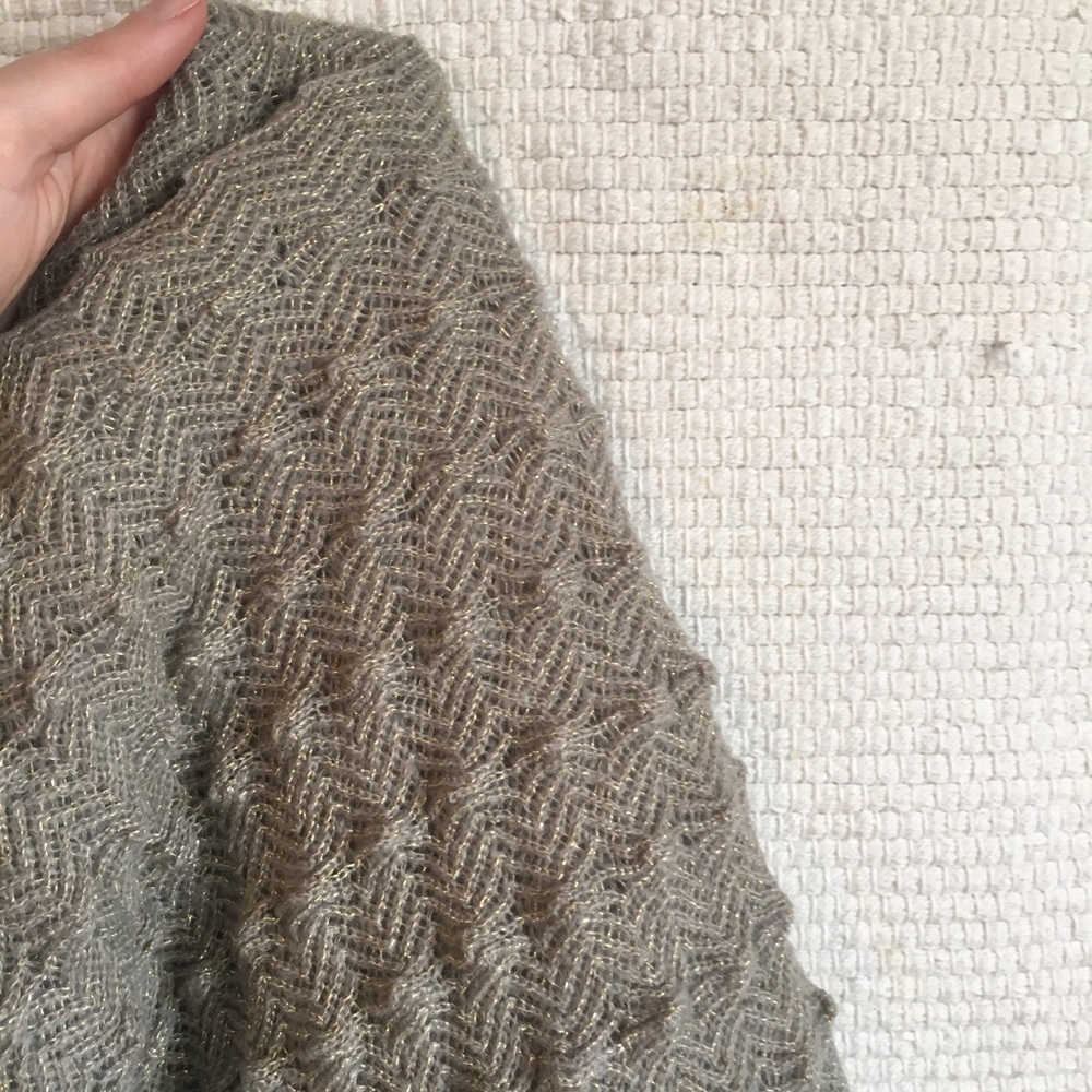 Anthropologie Infinity Scarf Echo The Tube Crochet NWT Grey Tan Neutral - Picture 5 of 8
